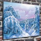Forest in winter Decor  20x16 inch FRAMED CANVAS PRINT
