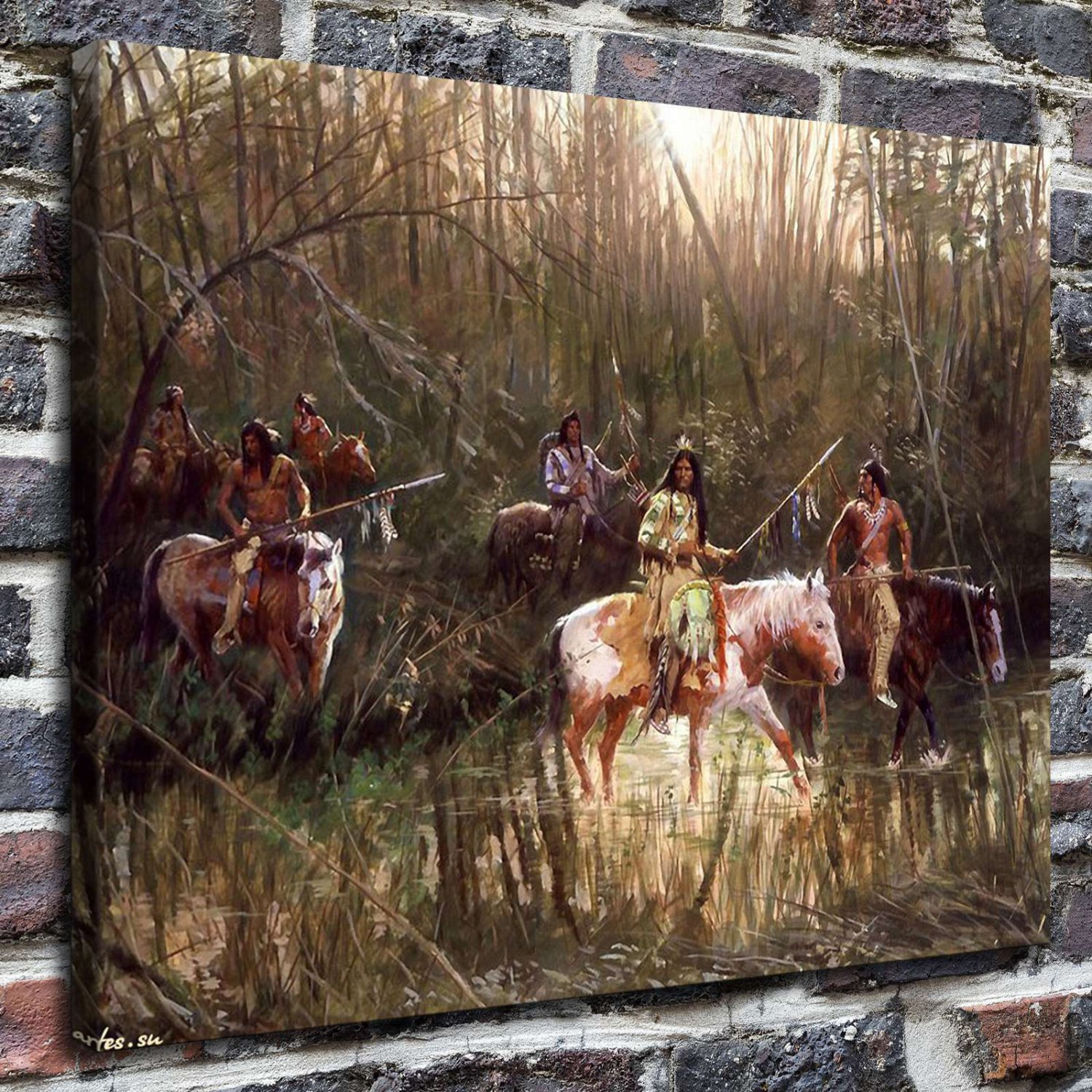 Through the forest Decor  20x16 inch FRAMED CANVAS PRINT