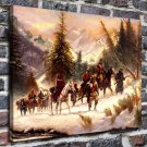 Crossing the Rockies Decor  20x16 inch FRAMED CANVAS PRINT