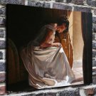 White dress woman Decor  20x16 inch FRAMED CANVAS PRINT