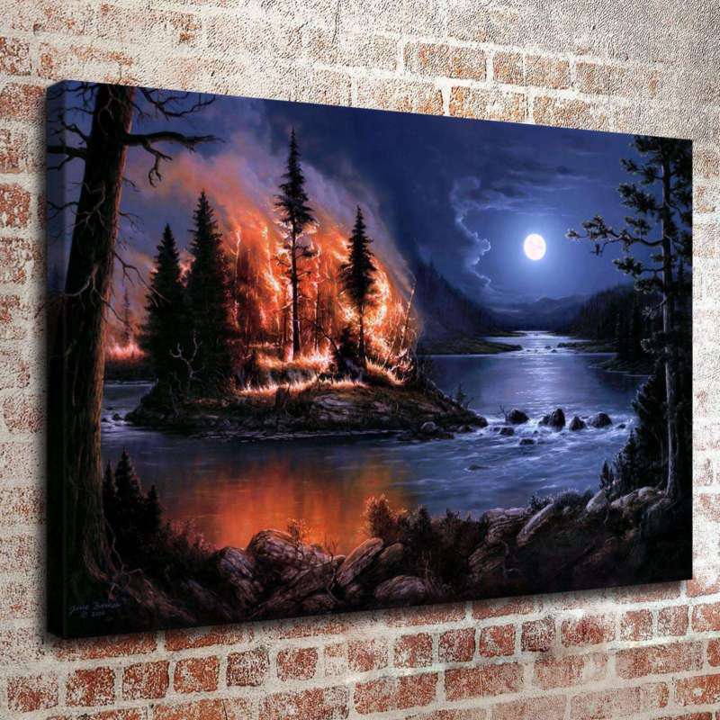 Softly The Moonlight Decor  20x16 inch FRAMED CANVAS PRINT