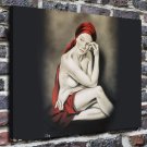 Black veil Decor  20x16 inch FRAMED CANVAS PRINT