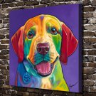 The dog animal Decor  20x16 inch FRAMED CANVAS PRINT