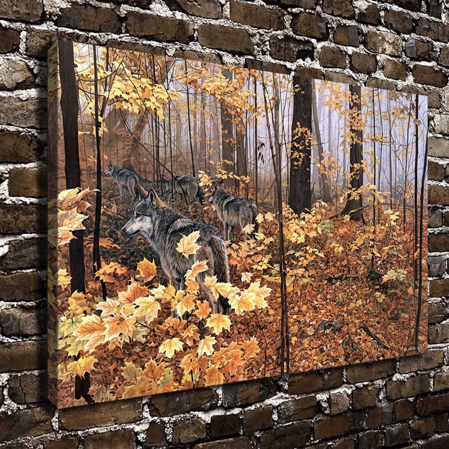 Autumn Maples Decor  20x16 inch FRAMED CANVAS PRINT