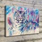 Tiger In Violet Tones Decor  20x16 inch FRAMED CANVAS PRINT