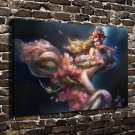 Beautiful Flowers Girl Decor  20x16 inch FRAMED CANVAS PRINT