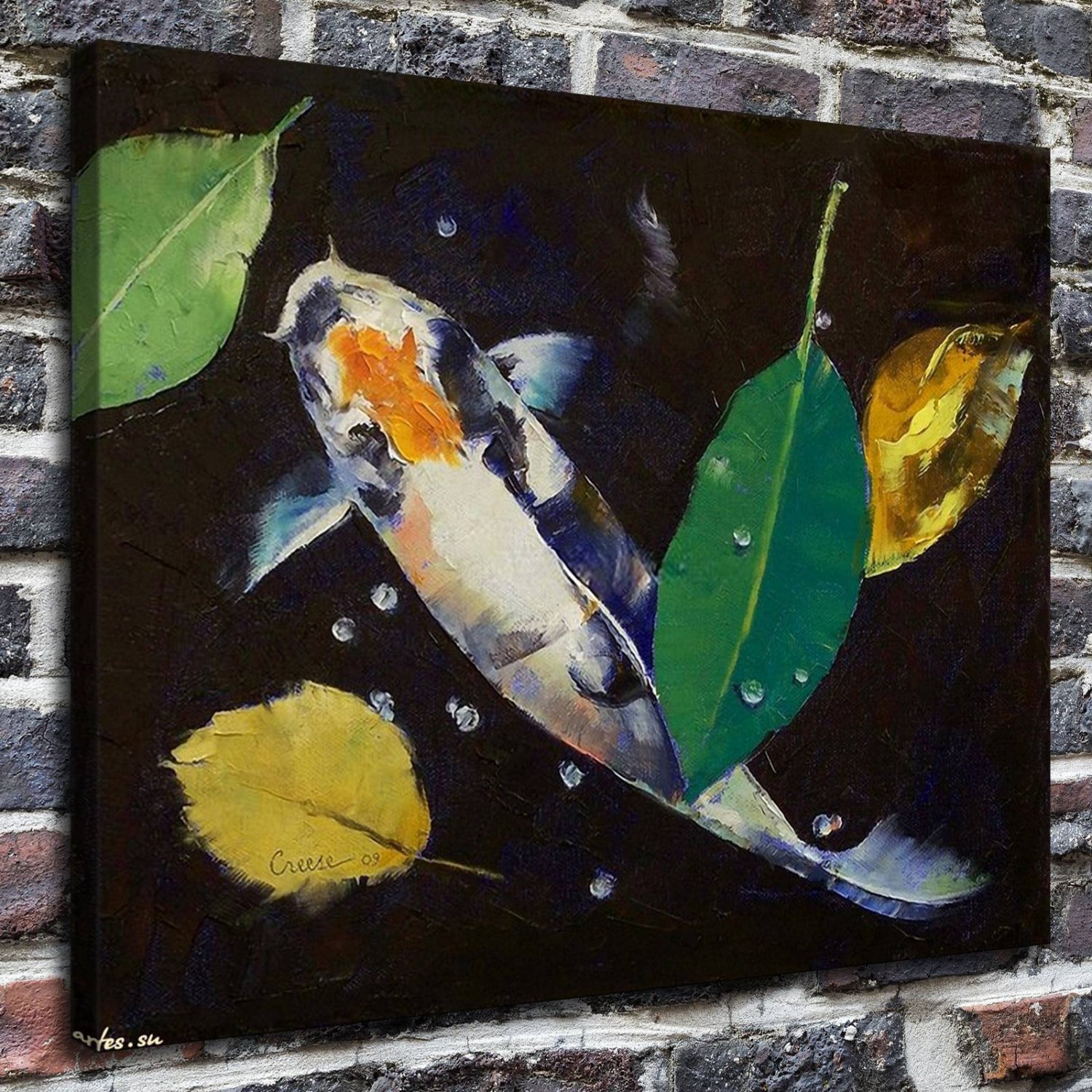 Michael Creese carp Decor  20x16 inch FRAMED CANVAS PRINT