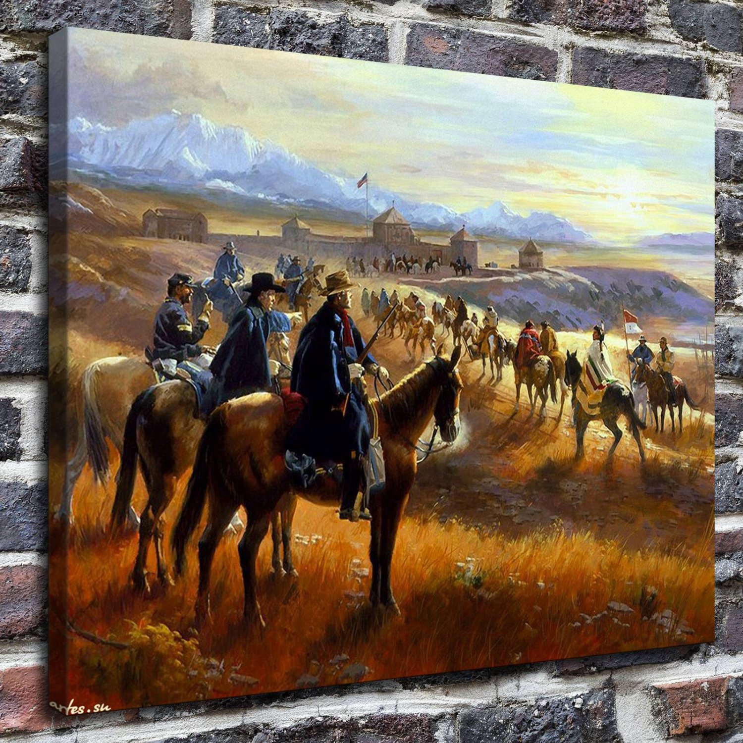 Joseph surrenders Decor  20x16 inch FRAMED CANVAS PRINT