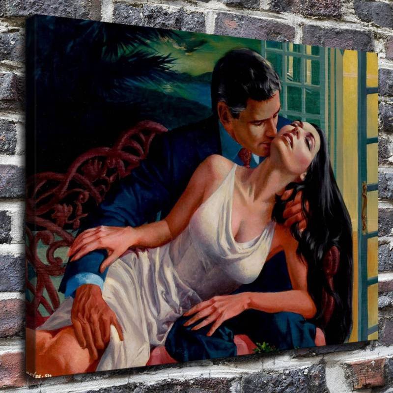 Magic night, lovers Decor  20x16 inch FRAMED CANVAS PRINT