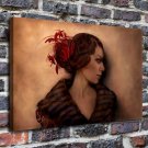 Sad woman Decor  20x16 inch FRAMED CANVAS PRINT
