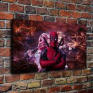 Harley Quinn Deadpool Decor  20x16 inch FRAMED CANVAS PRINT