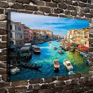 Venice port Decor  20x16 inch FRAMED CANVAS PRINT