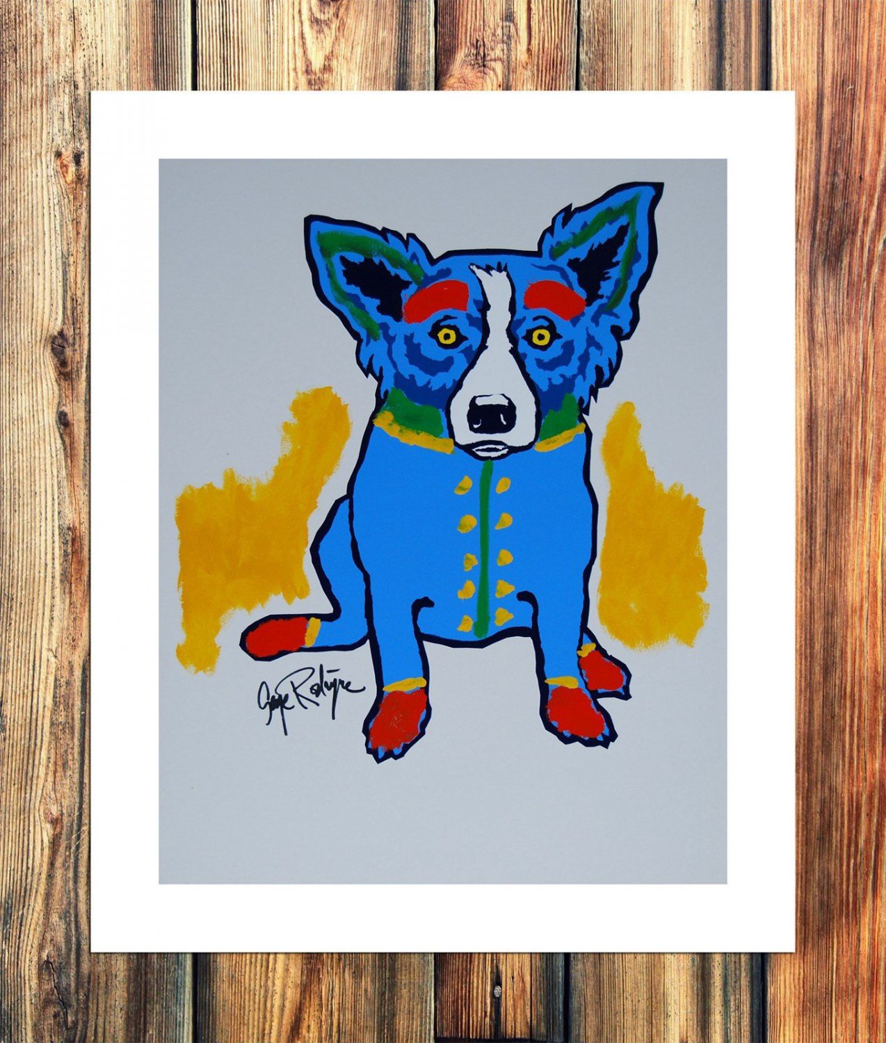 Blue animals Decor  20x16 inch FRAMED CANVAS PRINT