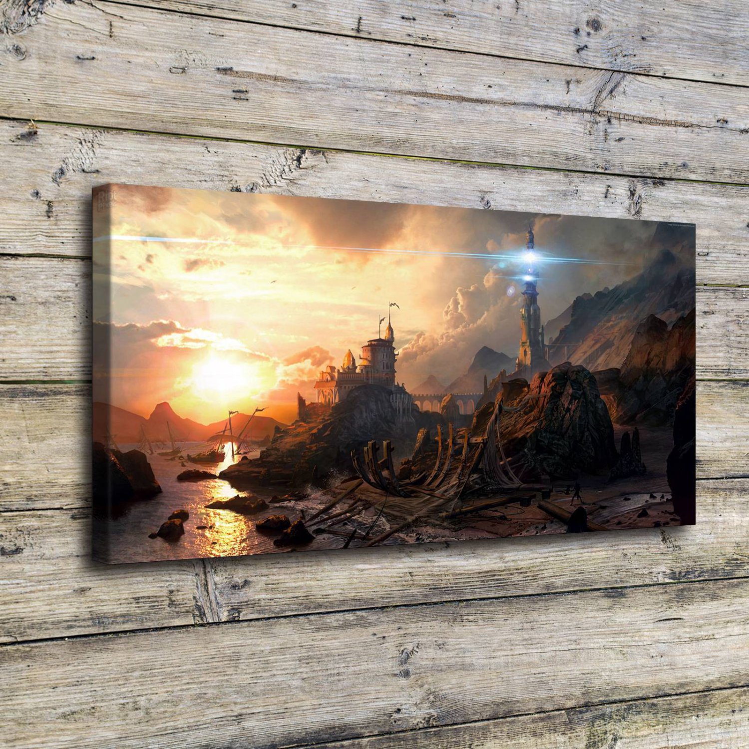 Shadow Realms Landscape Decor  20x16 inch FRAMED CANVAS PRINT
