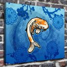 Fish in the blue sea Decor  20x16 inch FRAMED CANVAS PRINT