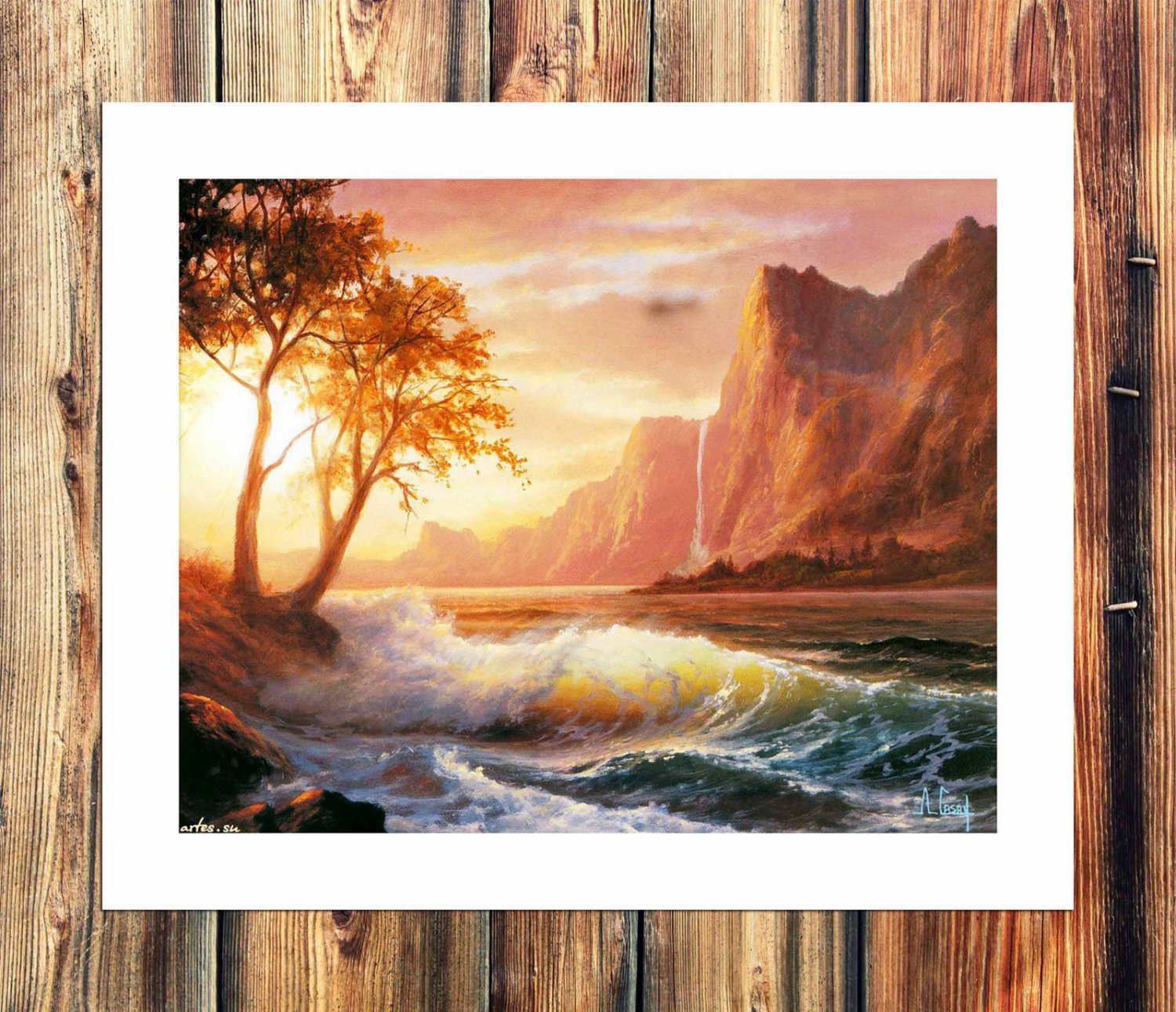 Sunrise and sunset Decor  20x16 inch FRAMED CANVAS PRINT