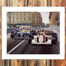 Fighting at the finish Decor  20x16 inch FRAMED CANVAS PRINT