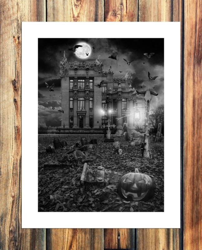 Gray sky Decor  20x16 inch FRAMED CANVAS PRINT
