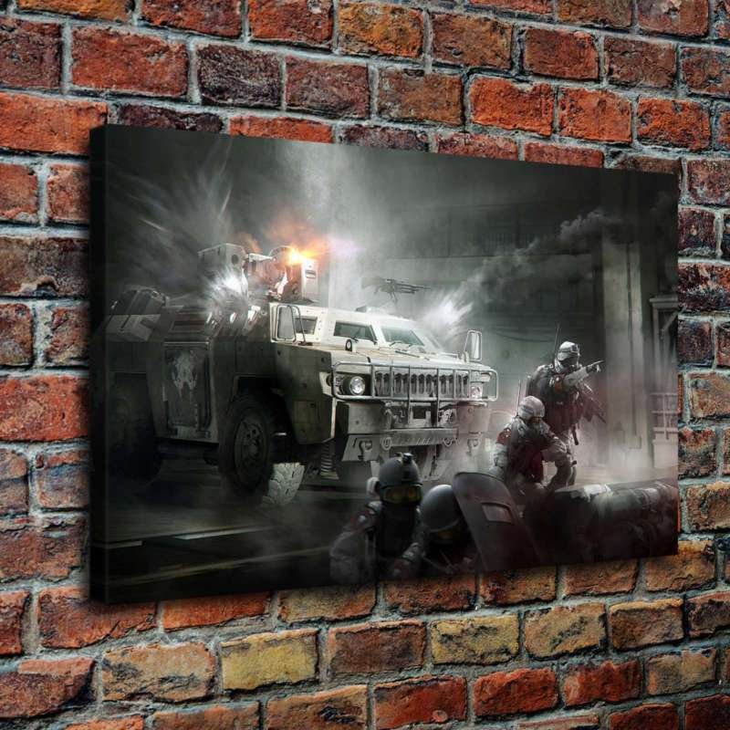Whole Border Blockade Decor  20x16 inch FRAMED CANVAS PRINT