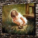 A happy childhood Decor  20x16 inch FRAMED CANVAS PRINT