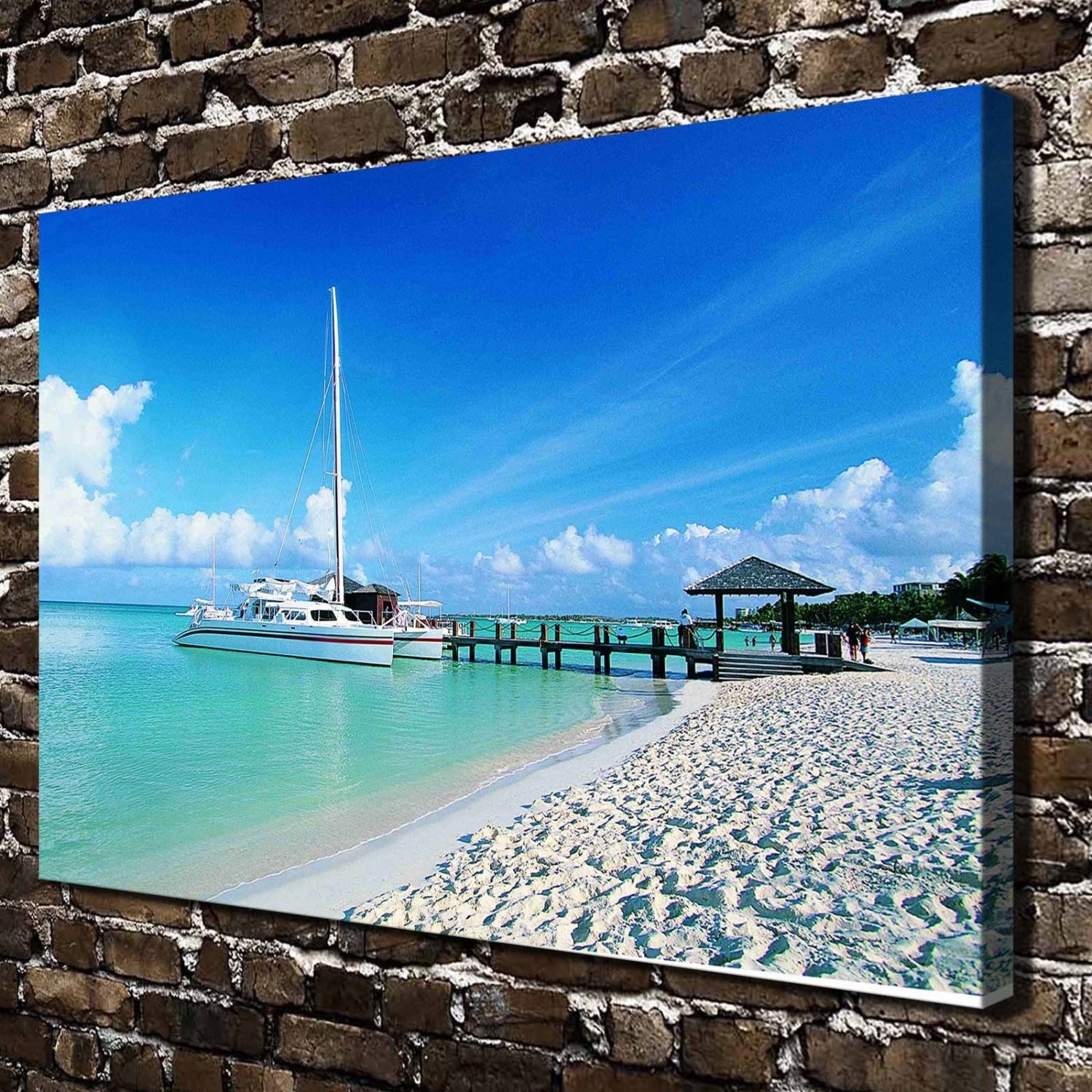 Beautiful beach Decor  20x16 inch FRAMED CANVAS PRINT
