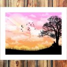 Priroda vektor derevo Decor  20x16 inch FRAMED CANVAS PRINT