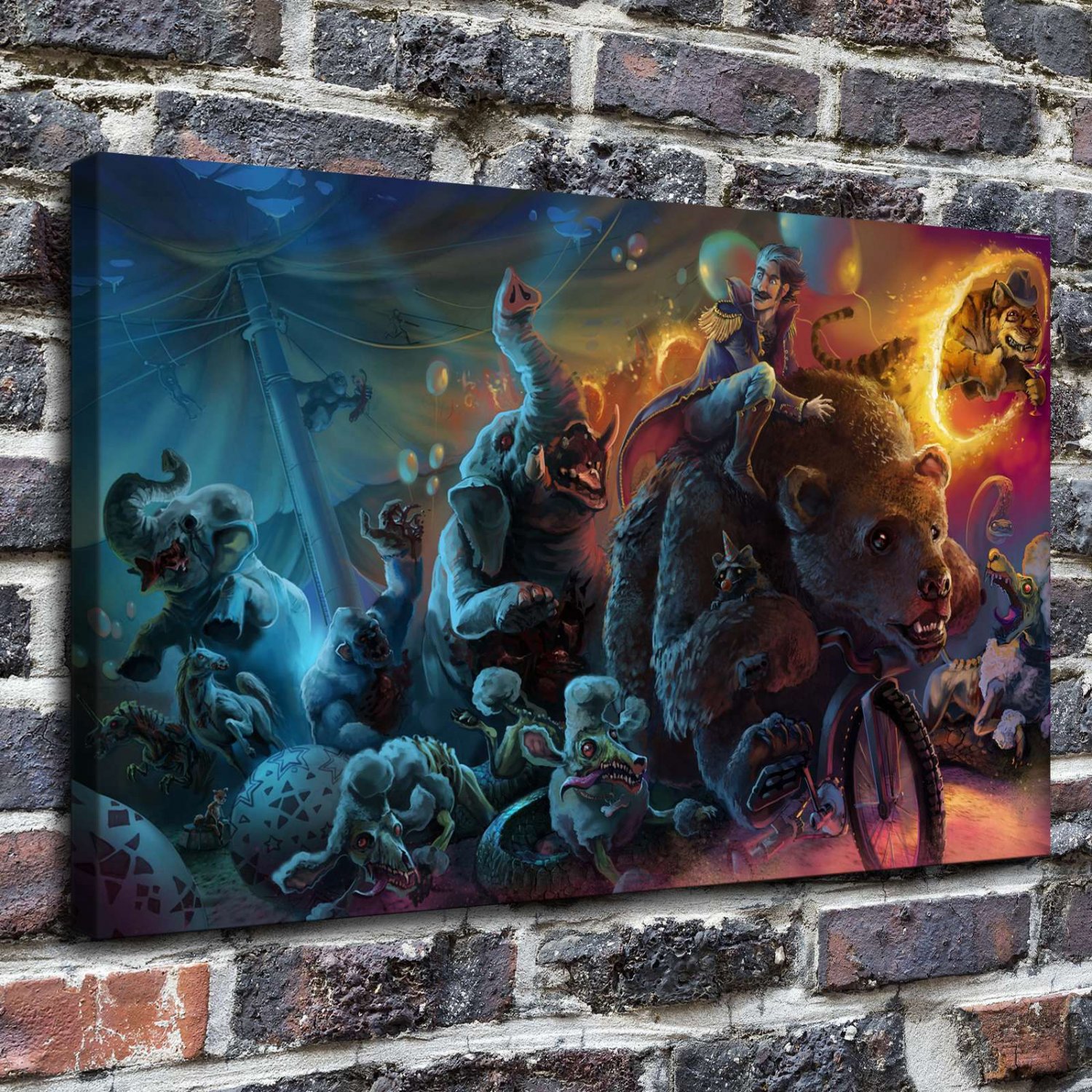 Animals bear creature  20x16 inch FRAMED CANVAS PRINT
