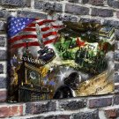 The fourth of july Painting  20x16 inch FRAMED CANVAS PRINT