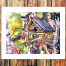 The beautiful house  20x16 inch FRAMED CANVAS PRINT