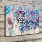 Tiger In Violet Tones Decor  20x16 inch FRAMED CANVAS PRINT
