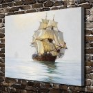 The ship at sea  20x16 inch FRAMED CANVAS PRINT