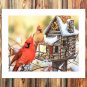 The red bird  20x16 inch FRAMED CANVAS PRINT