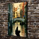 European town  20x16 inch FRAMED CANVAS PRINT
