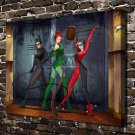 Catwoman Harley quinn Poison ivy  20x16 inch FRAMED CANVAS PRINT