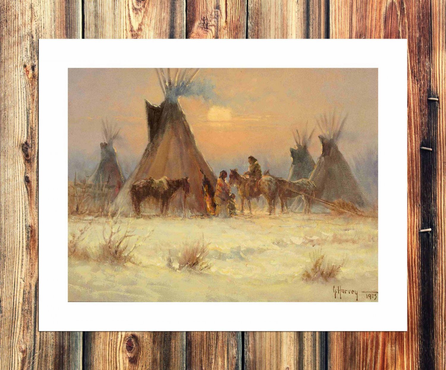 The sun is setting  20x16 inch FRAMED CANVAS PRINT
