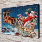 Happy Santa Claus  20x16 inch FRAMED CANVAS PRINT