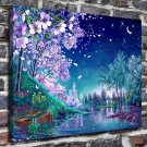 Gentle night Decor  20x16 inch FRAMED CANVAS PRINT