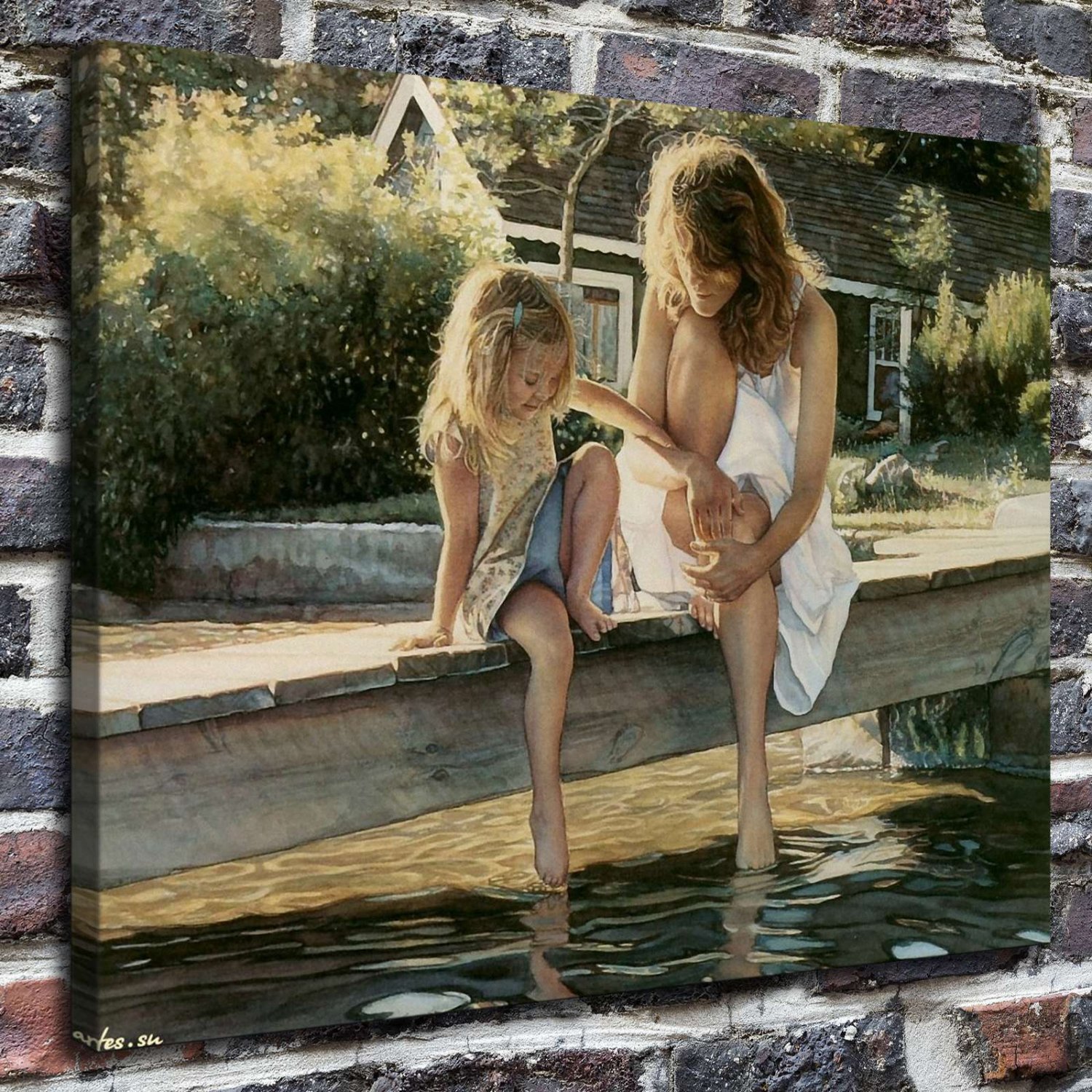 Mischievous angels  20x16 inch FRAMED CANVAS PRINT