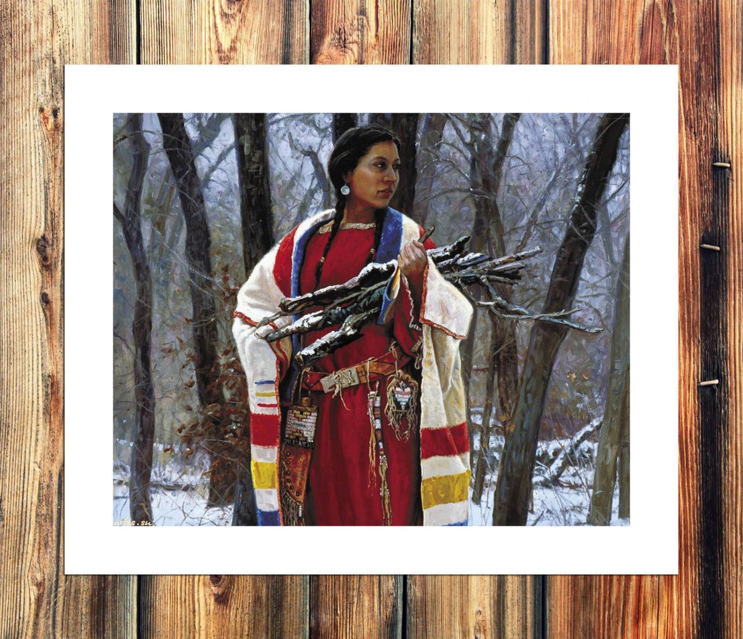 Cheyenne people  20x16 inch FRAMED CANVAS PRINT