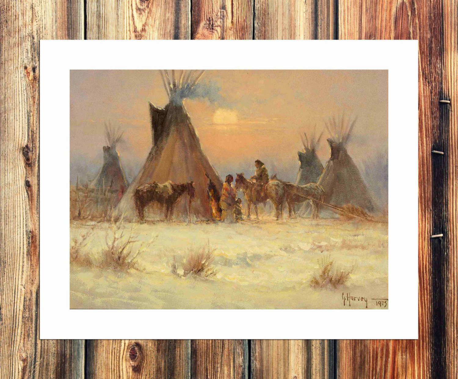 The sun is setting  20x16 inch FRAMED CANVAS PRINT