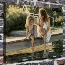 Mischievous angels  20x16 inch FRAMED CANVAS PRINT