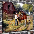 A small rider  20x16 inch FRAMED CANVAS PRINT