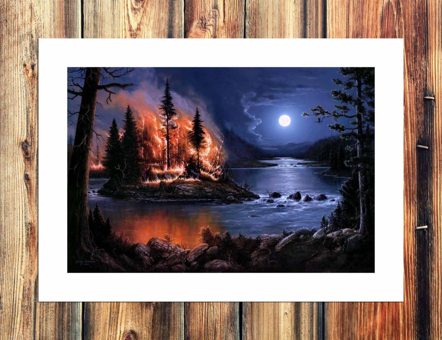 Softly the moonlight  20x16 inch FRAMED CANVAS PRINT