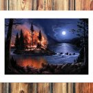 Softly the moonlight  20x16 inch FRAMED CANVAS PRINT