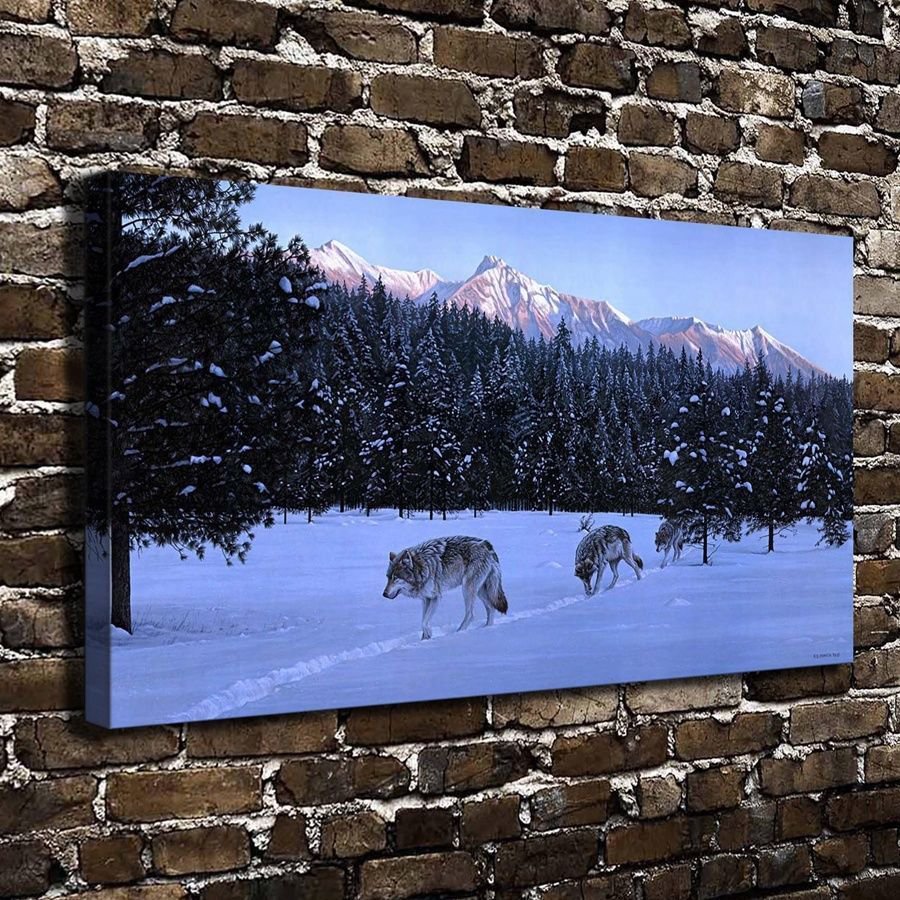 Animal Wolf  20x16 inch FRAMED CANVAS PRINT