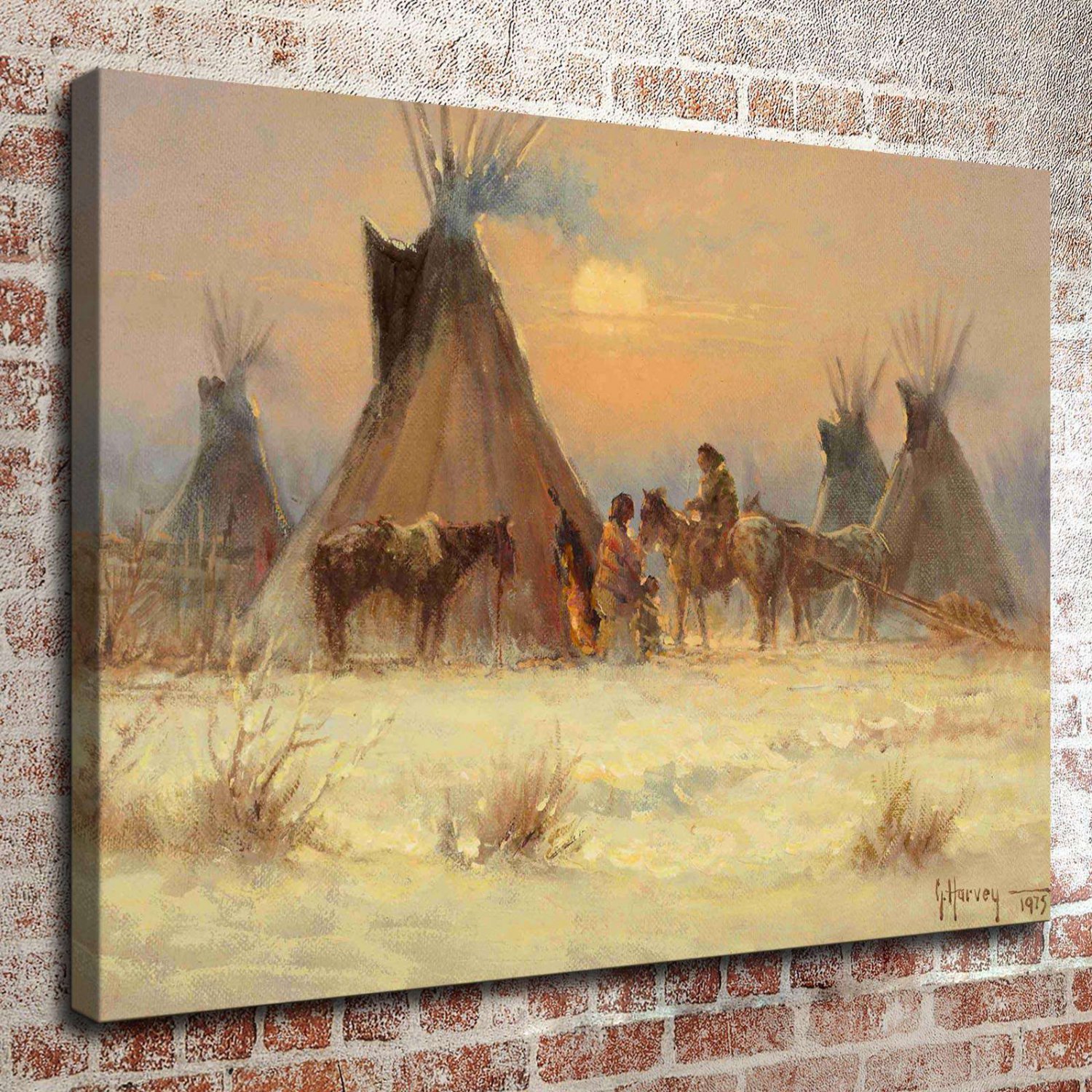 The sun is setting  20x16 inch FRAMED CANVAS PRINT