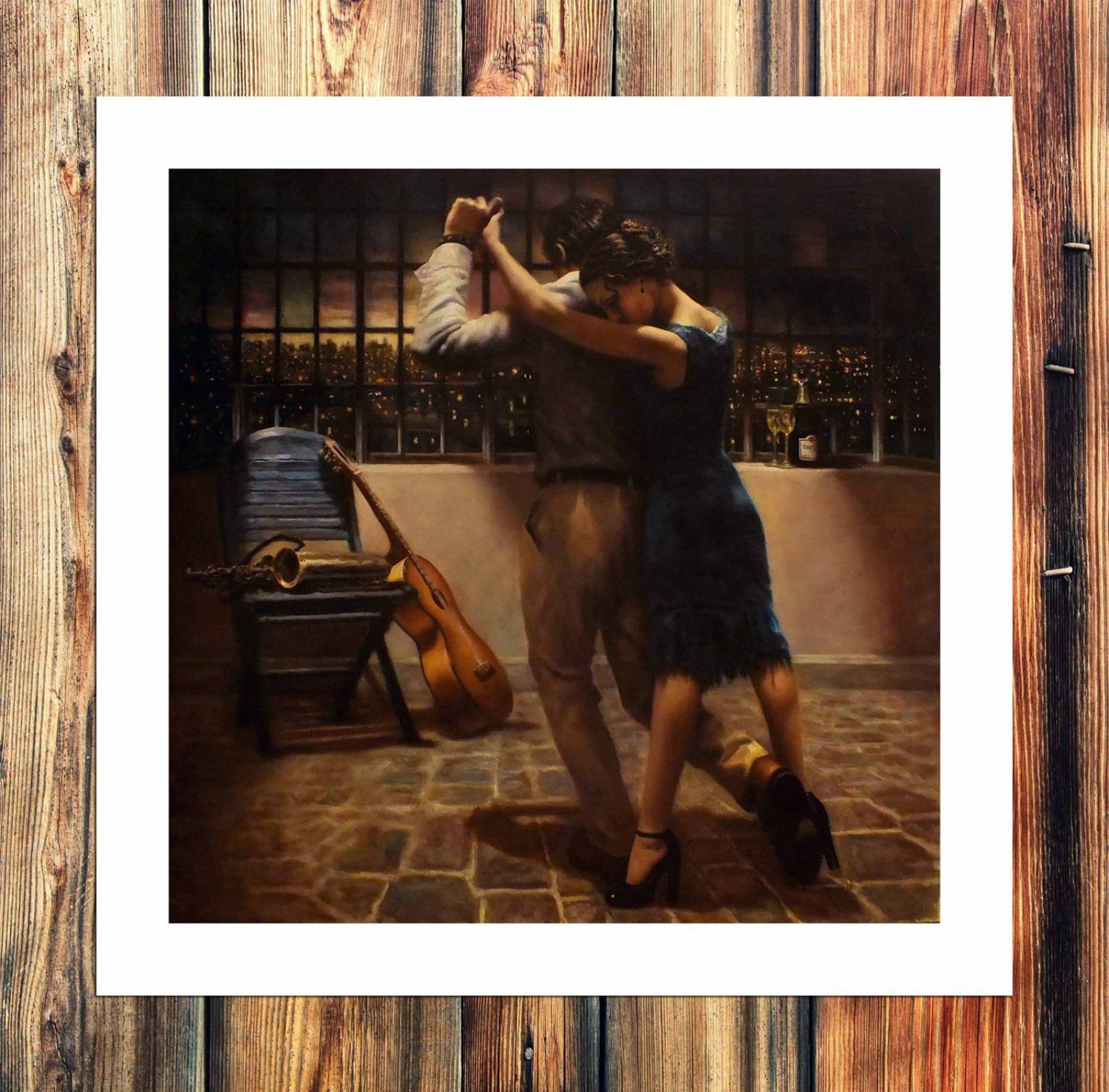 Dance Lovers Character  20x16 inch FRAMED CANVAS PRINT