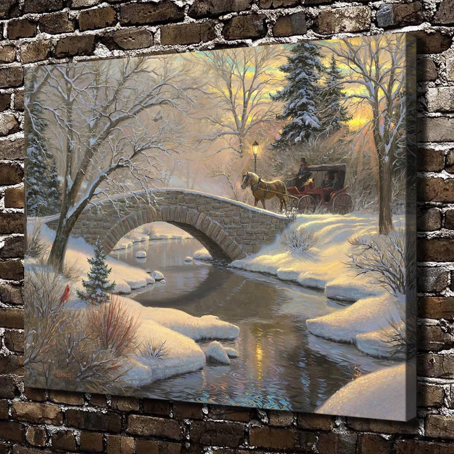The cold winter  20x16 inch FRAMED CANVAS PRINT