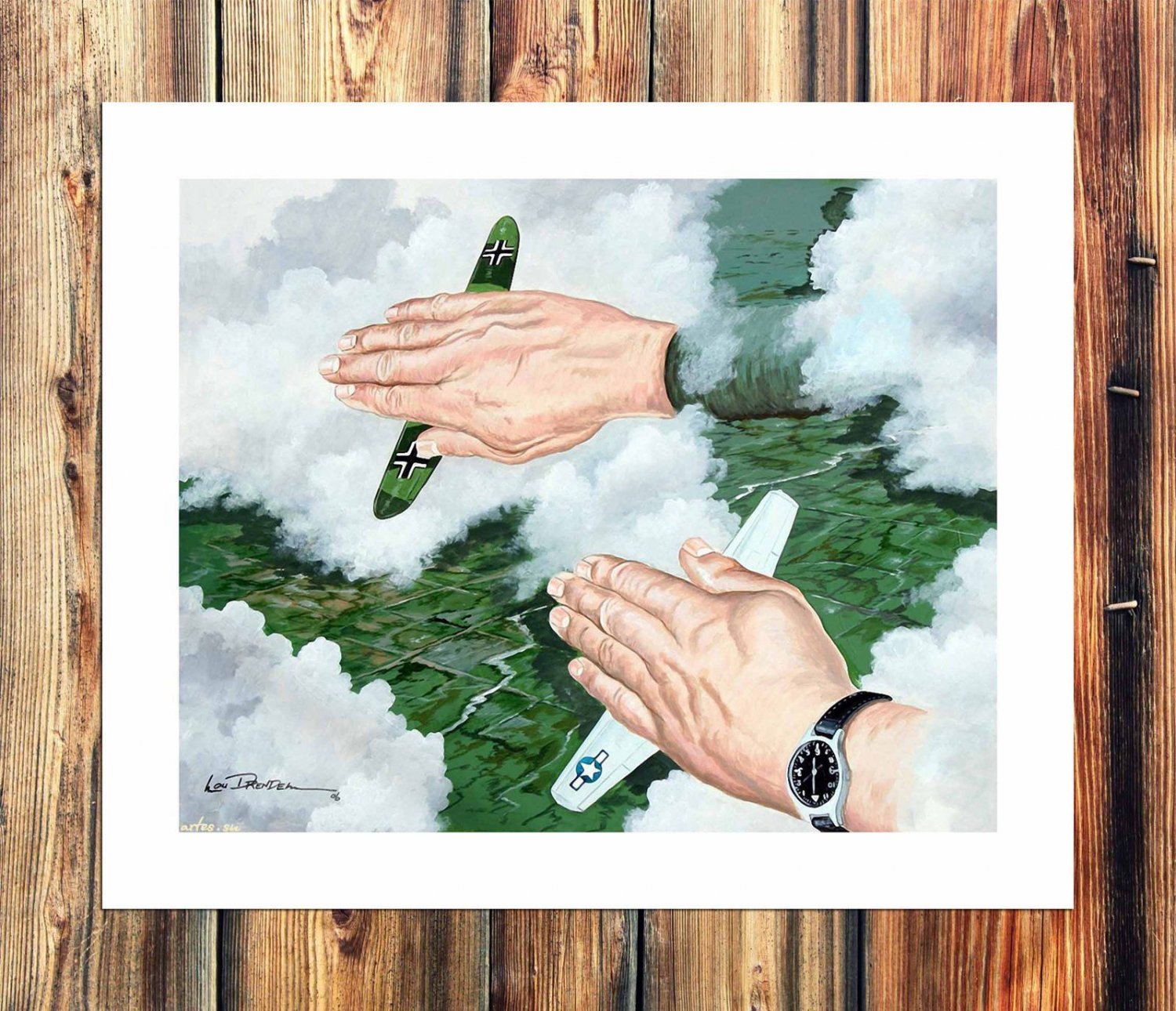 Fighter pilot  20x16 inch FRAMED CANVAS PRINT