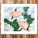 Fighter pilot  20x16 inch FRAMED CANVAS PRINT